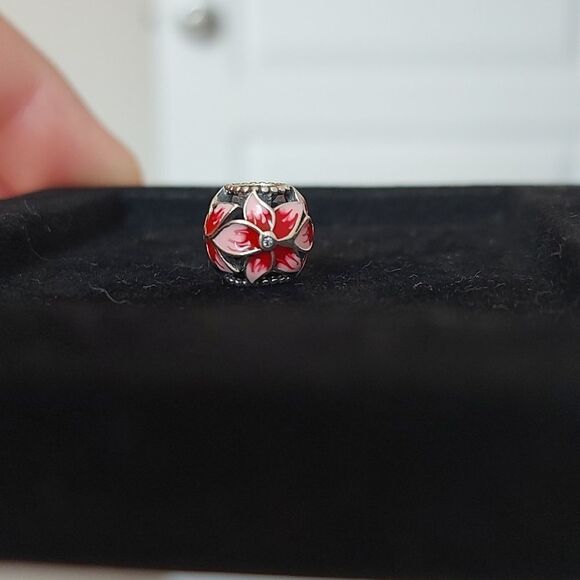 925 Sterling Silver Blooming Flower Charm - Picture 3 of 5